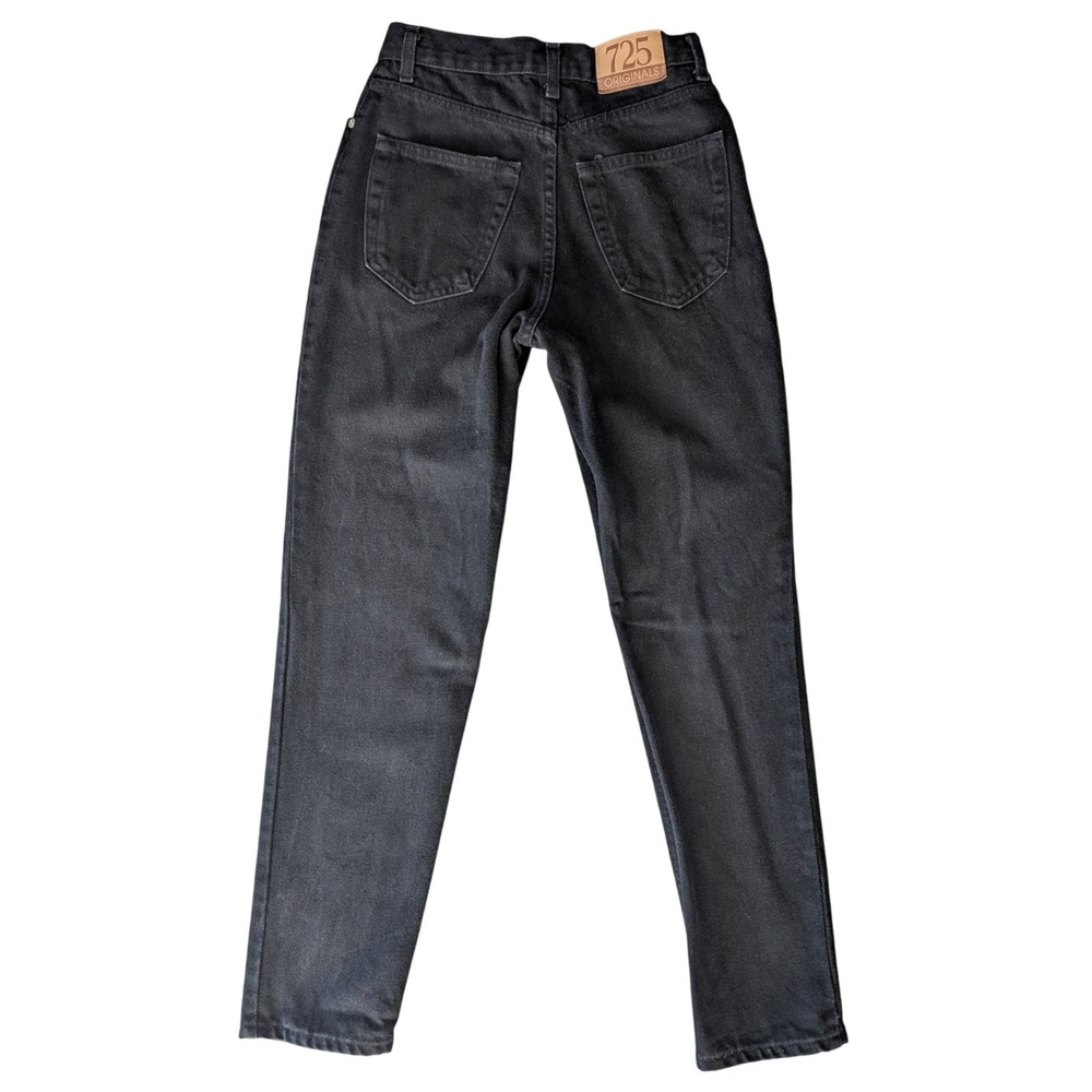 Vintage 725 Originals 27X30 Black 100% Cotton Denim Black High Waisted Mom Jeans